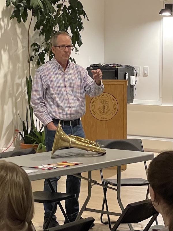 Randy Gardner presenting a master class on practice, performance, and teaching techniques